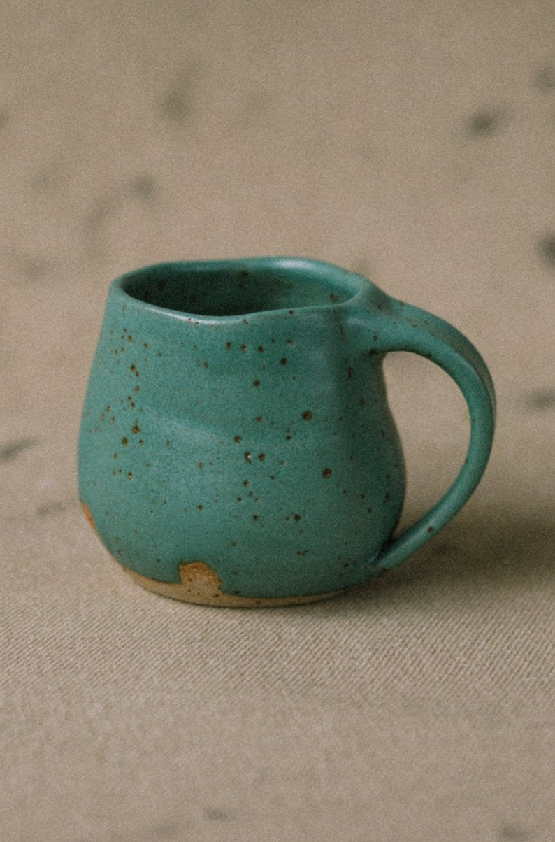 teal matte glaze coffee mug